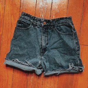 Vintage High-Waisted Black Denim Shorts